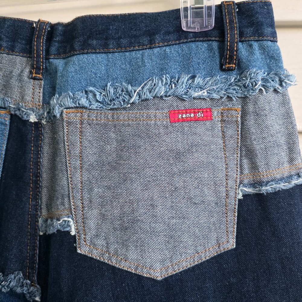 Y2K Zana Di Patchwork flare Jeans 100% Cotton - Picture 6 of 10